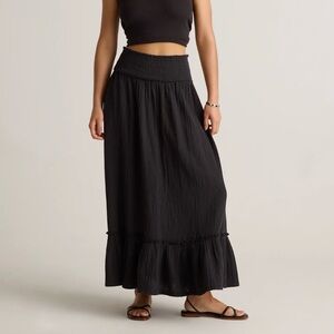 Quince 100% Organic Cotton Gauze Smocked Maxi Skirt